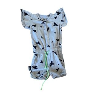 Moi bird print one piece romper